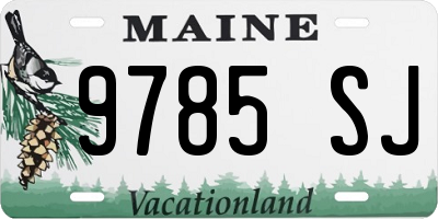 ME license plate 9785SJ