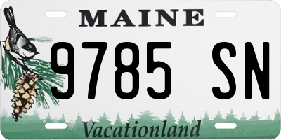 ME license plate 9785SN