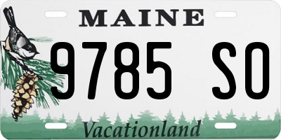 ME license plate 9785SO