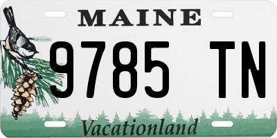 ME license plate 9785TN