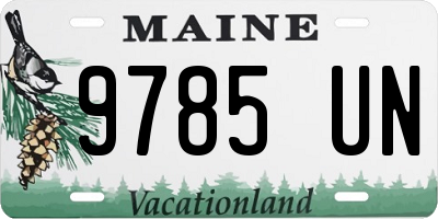 ME license plate 9785UN