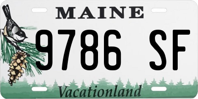 ME license plate 9786SF