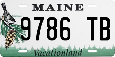 ME license plate 9786TB