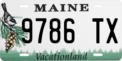 ME license plate 9786TX