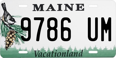 ME license plate 9786UM