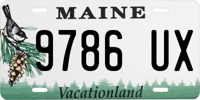 ME license plate 9786UX