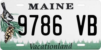 ME license plate 9786VB
