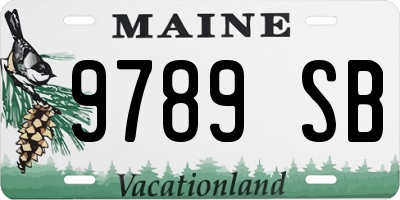 ME license plate 9789SB