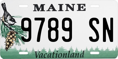 ME license plate 9789SN