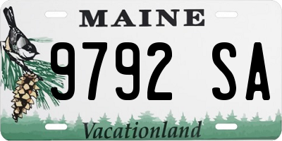 ME license plate 9792SA