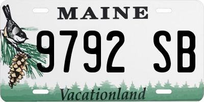 ME license plate 9792SB