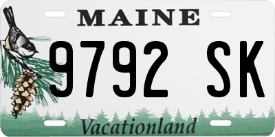 ME license plate 9792SK