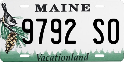 ME license plate 9792SO