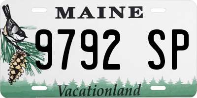 ME license plate 9792SP
