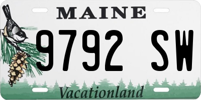 ME license plate 9792SW