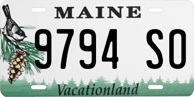 ME license plate 9794SO