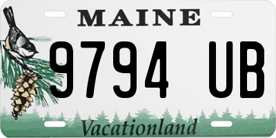 ME license plate 9794UB