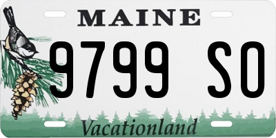 ME license plate 9799SO