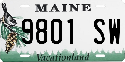 ME license plate 9801SW