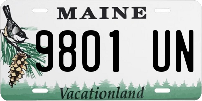 ME license plate 9801UN