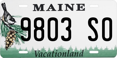 ME license plate 9803SO