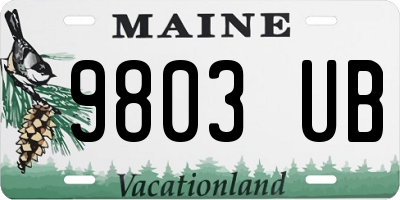 ME license plate 9803UB