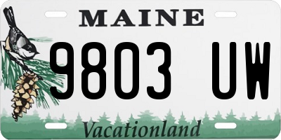 ME license plate 9803UW