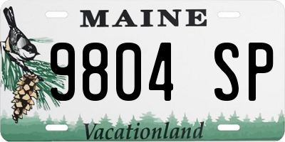 ME license plate 9804SP