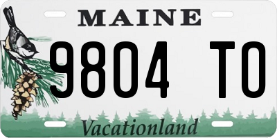 ME license plate 9804TO