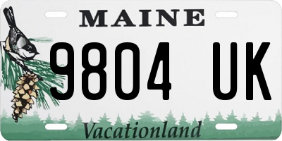 ME license plate 9804UK
