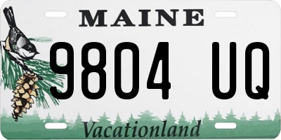 ME license plate 9804UQ