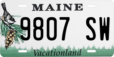 ME license plate 9807SW