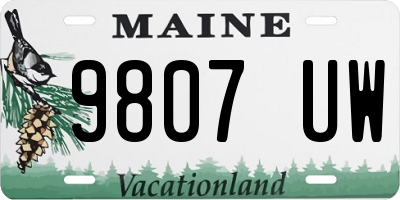 ME license plate 9807UW