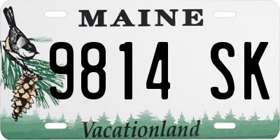 ME license plate 9814SK