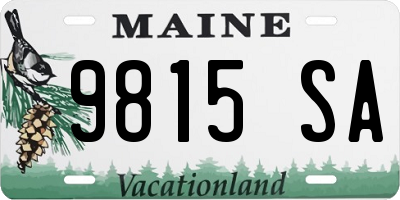 ME license plate 9815SA