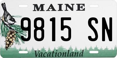 ME license plate 9815SN