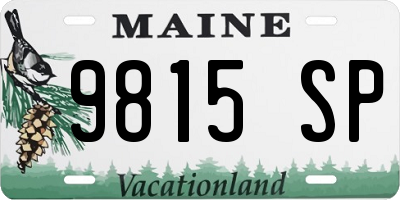 ME license plate 9815SP