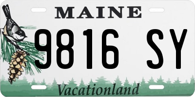 ME license plate 9816SY