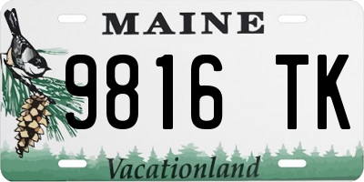 ME license plate 9816TK