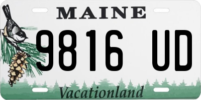 ME license plate 9816UD