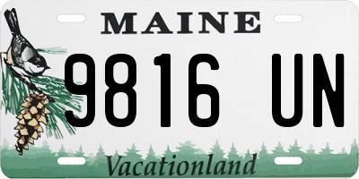 ME license plate 9816UN