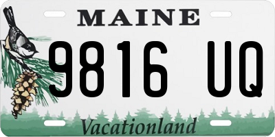 ME license plate 9816UQ