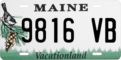 ME license plate 9816VB