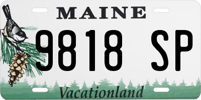 ME license plate 9818SP