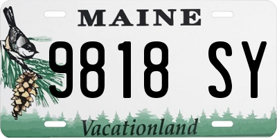 ME license plate 9818SY