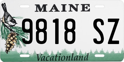 ME license plate 9818SZ