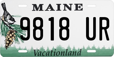 ME license plate 9818UR