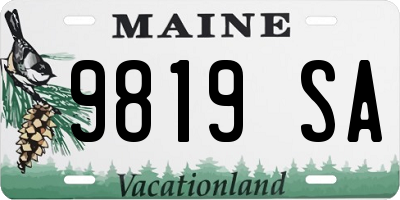 ME license plate 9819SA