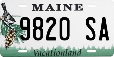 ME license plate 9820SA