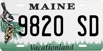 ME license plate 9820SD